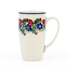 Kubek ceramiczny C52 0,4l <br> 1535X Czerwony wianuszek